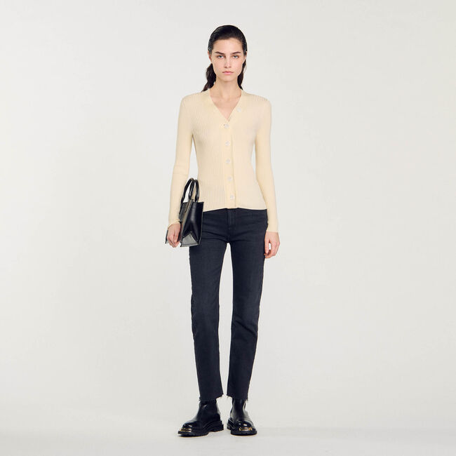 Cardigan en maille côtelée