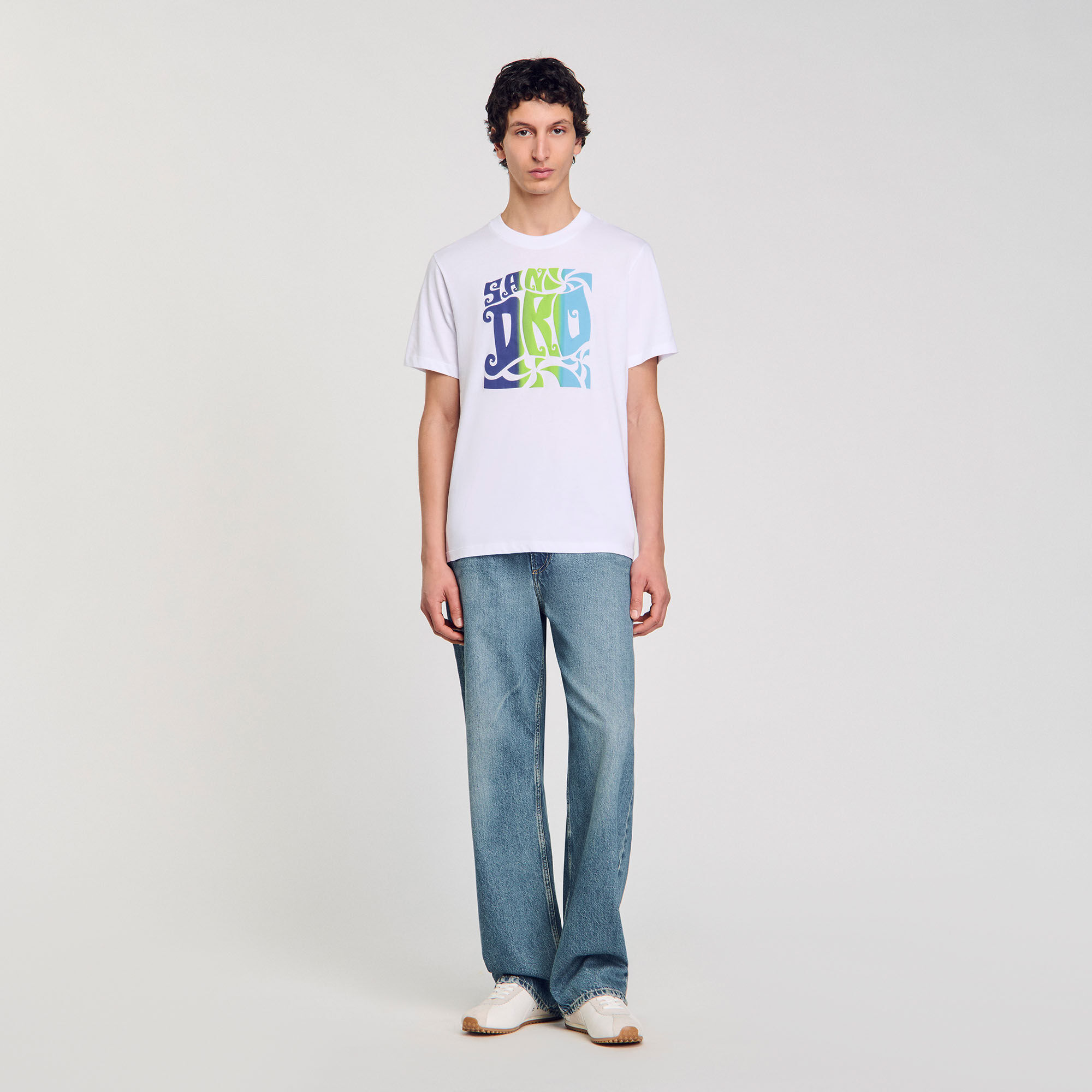 T-shirt en coton à imprimé vagues