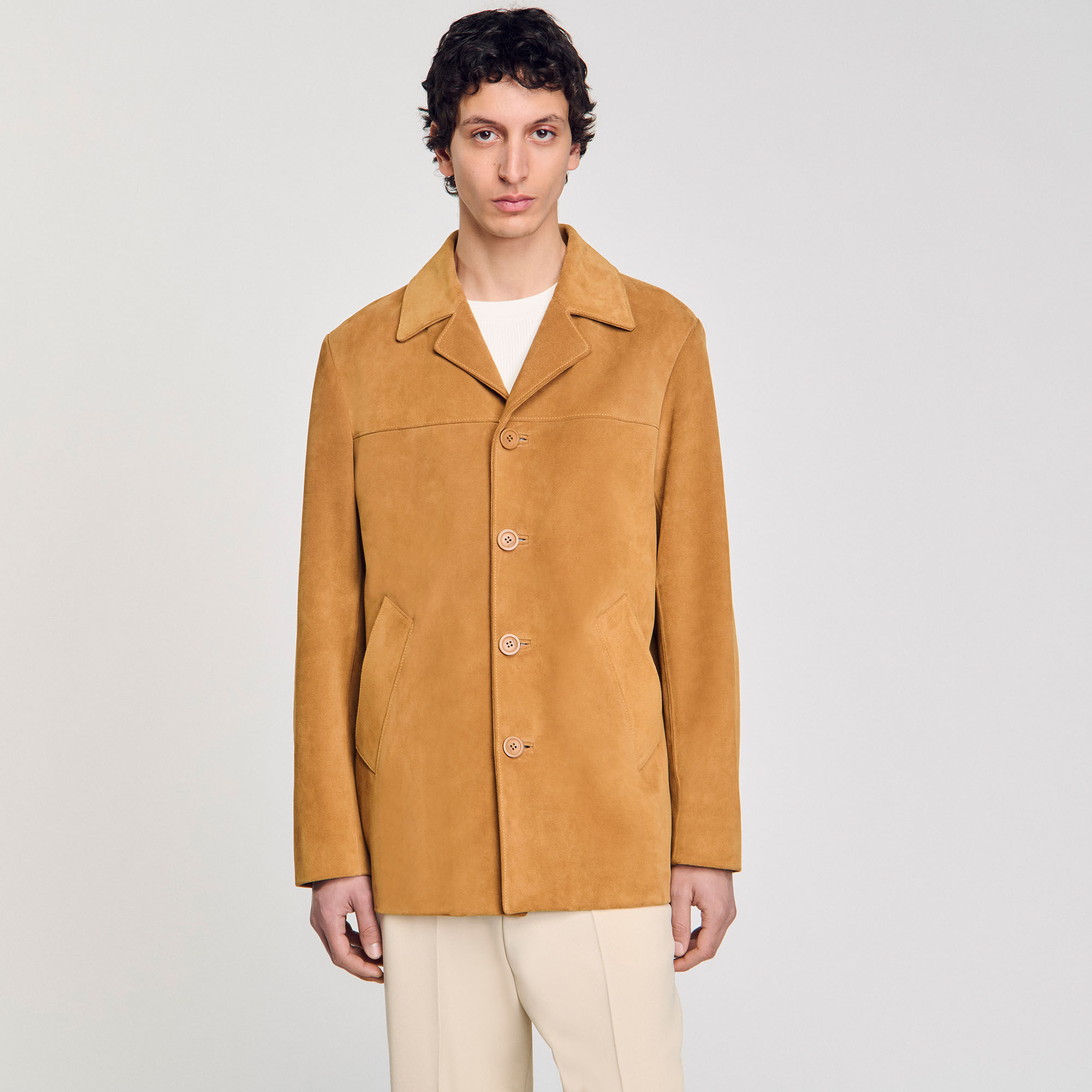 Veste en croute de cuir