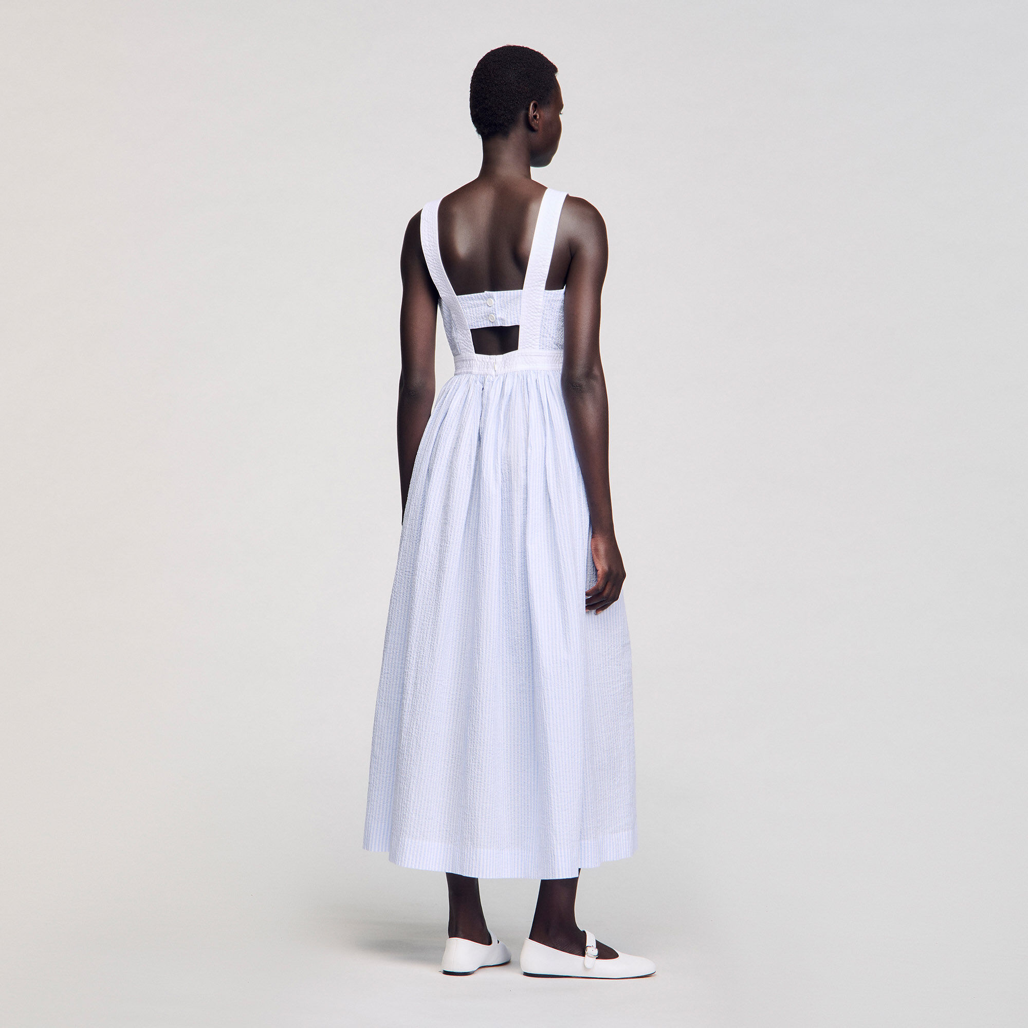 Robe longue à rayures