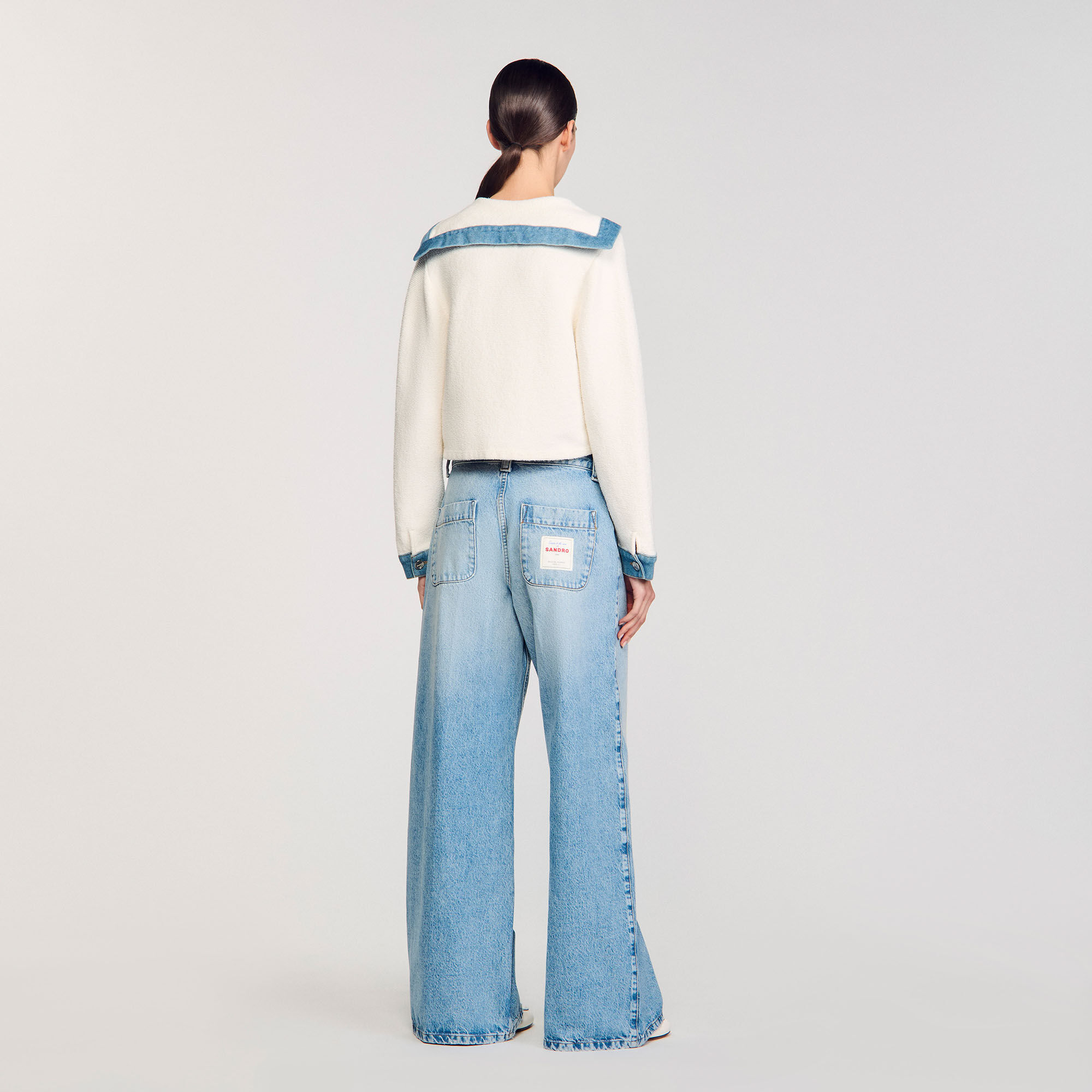 Cardigan à détails denim