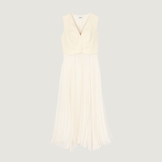 Robe longue plissée