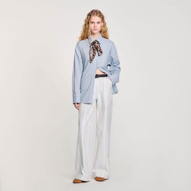 Chemise longue à dos noué