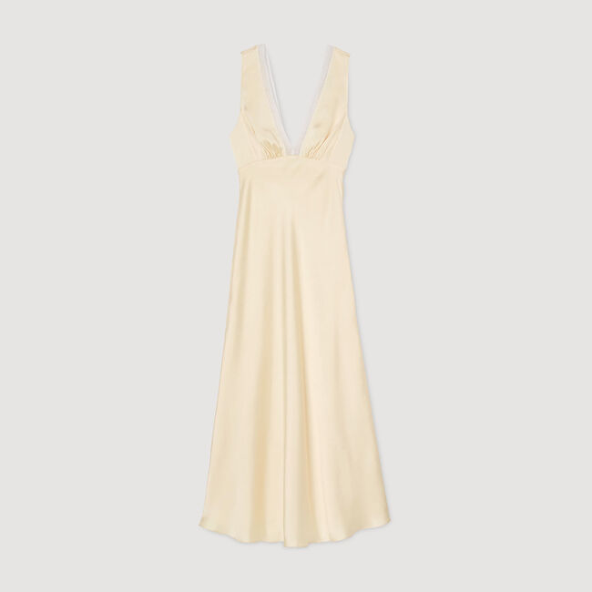 Robe longue satinée