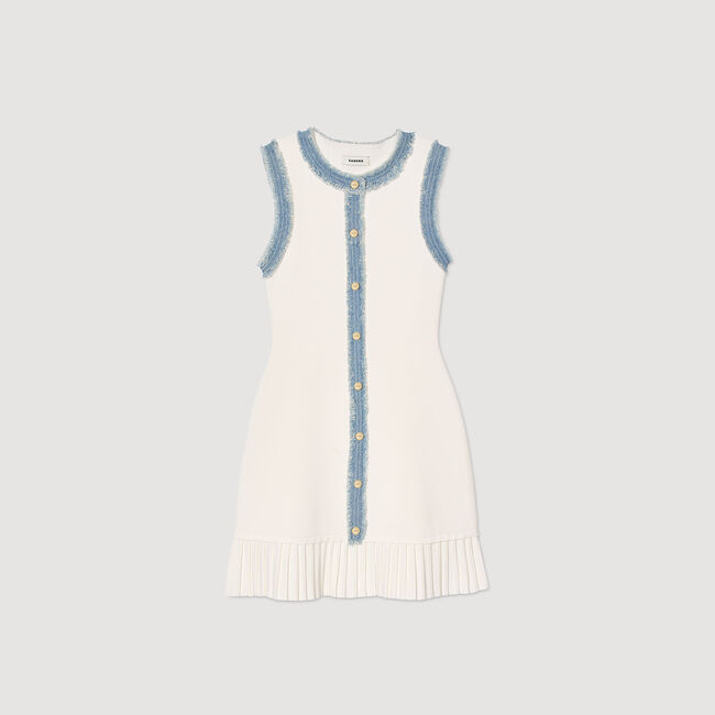 Robe courte en maille à volant