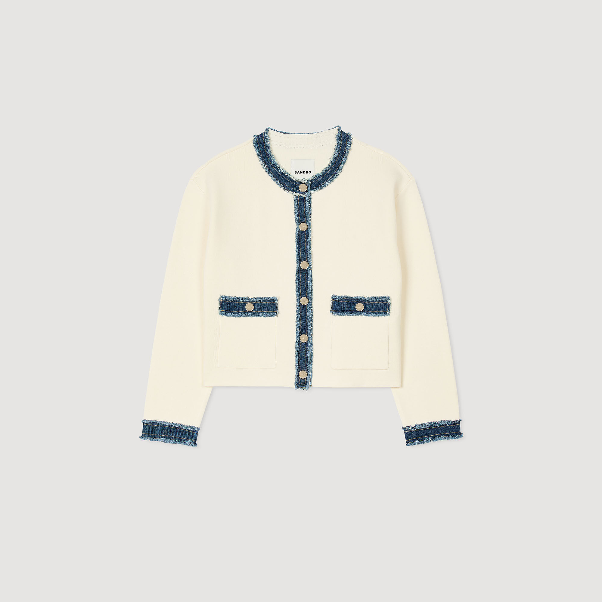 Cardigan à détails denim