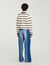 Cardigan rayé à détails denim