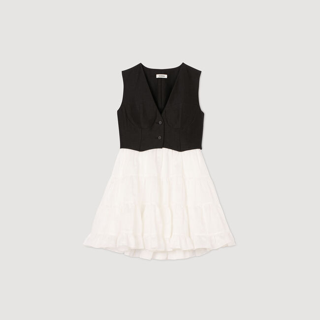 Robe courte bicolore
