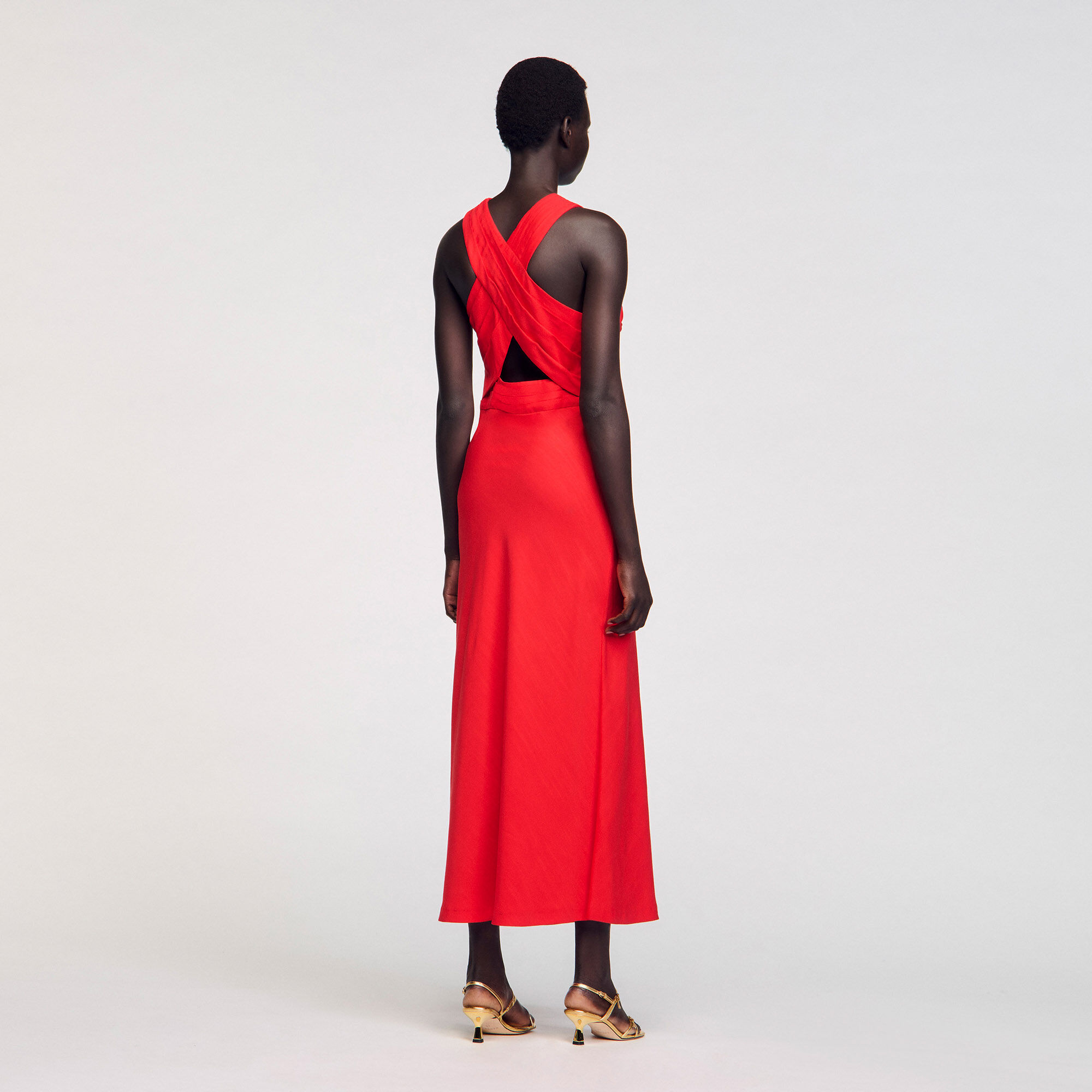 Robe longue croisée
