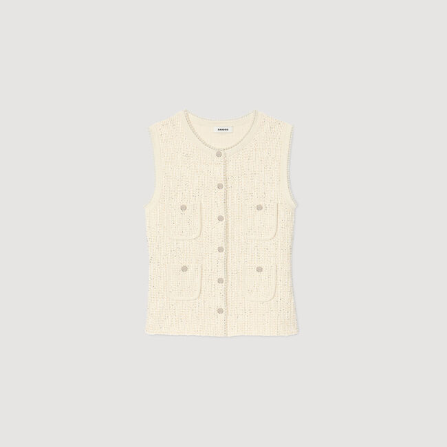 Cardigan en maille tweed